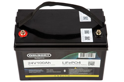 Литиевый тяговый аккумулятор Gelbert LiFePO4 (24V/100Ah/120A) Bluetooth Литиевый тяговый аккумулятор Gelbert LiFePO4 (24V/100Ah/120A) Bluetooth