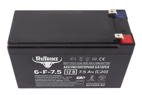 Аккумулятор для ИБП Rutrike 6-F-7,5 (12V7,5A/H C20)