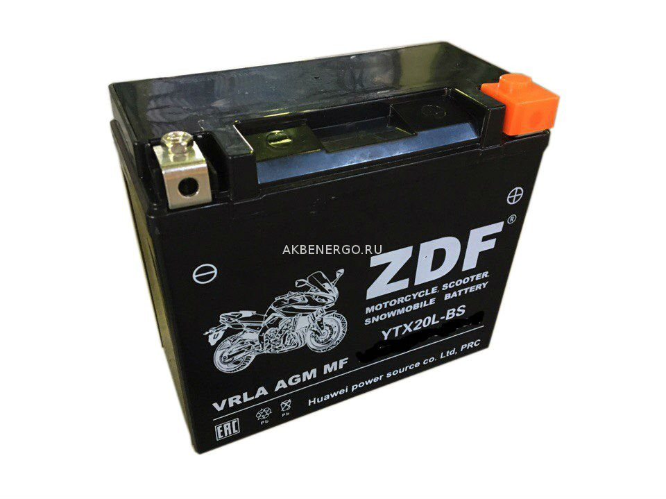 Аккумулятор мото ZDF 1220 (YTX20L-BS)