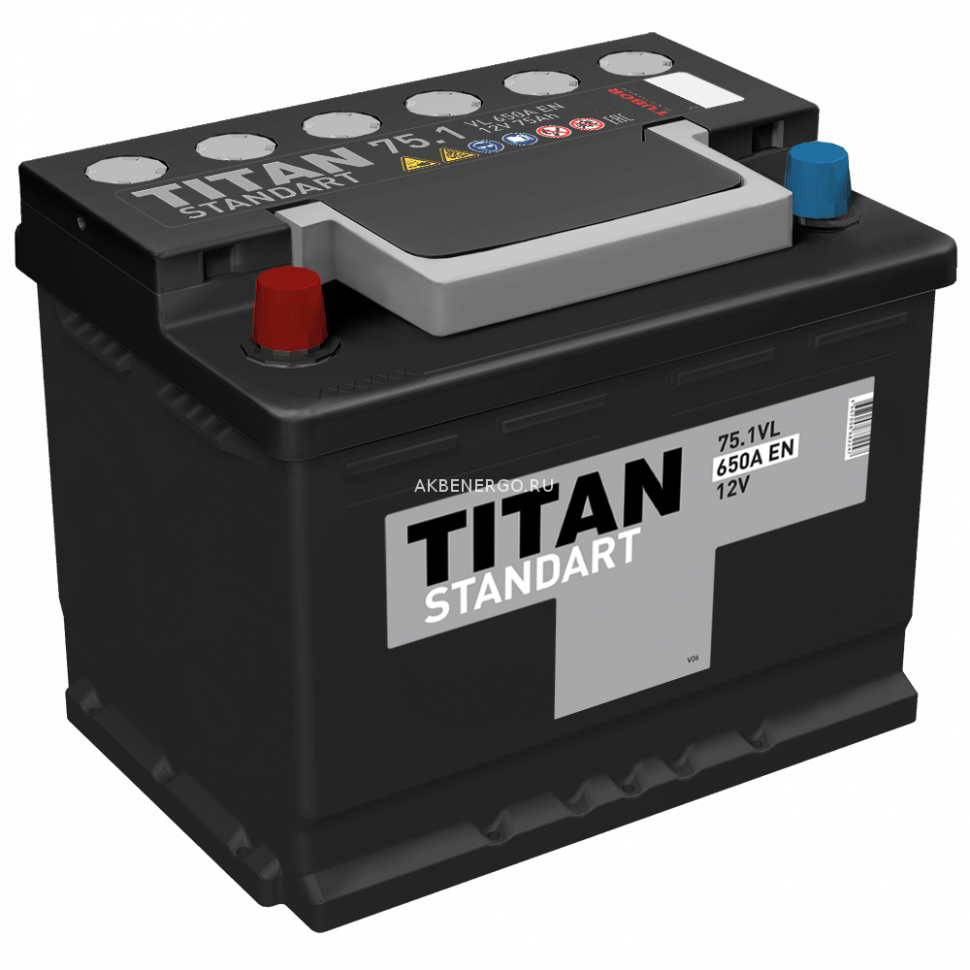 Автомобильный Аккумулятор TITAN Standart 6СТ-75.1