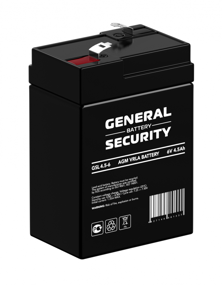 Аккумуляторная батарея General Security GSL 4.5-6 для ИБП