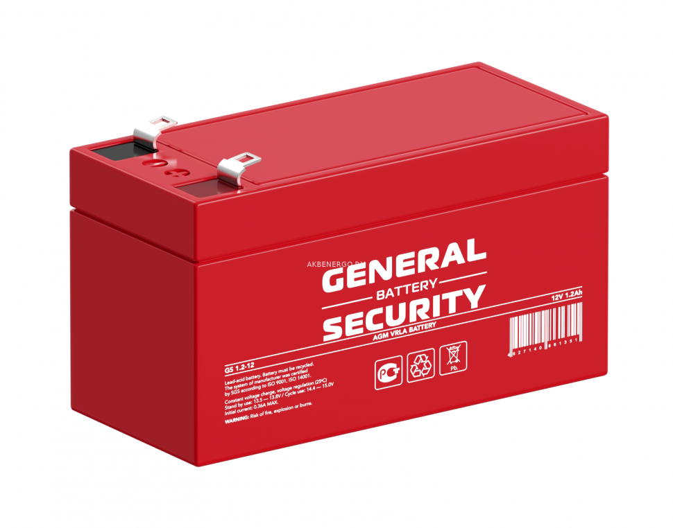 Аккумулятор General Security GS 1,2-12 для ИБП