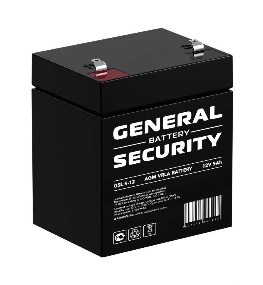 Аккумуляторная батарея General Security GSL 5-12 F2 для ИБП