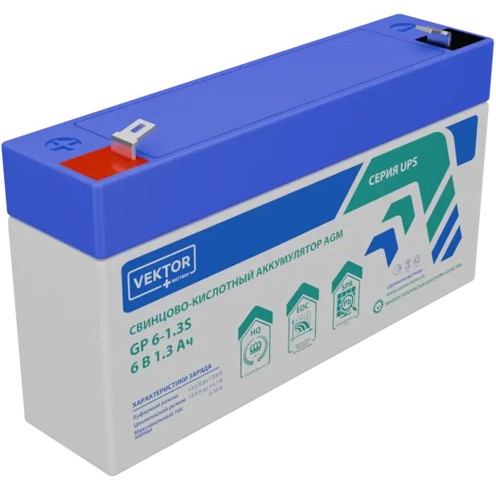 Аккумулятор Vektor GP 6-1.3S (6v 1.3ah)