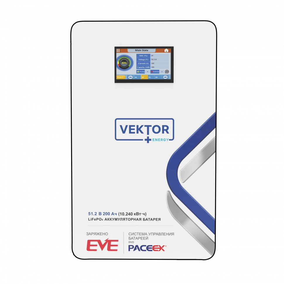 Литий-ионный аккумулятор VEKTOR ENERGY LFP 51.2-200RW (51.2v 200ah)