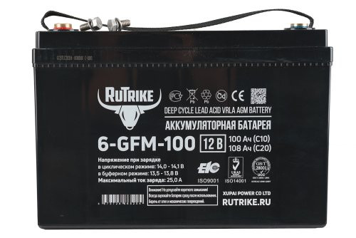 Аккумулятор для ИБП Rutrike 6-GFM-100 (12V108A/H C20)