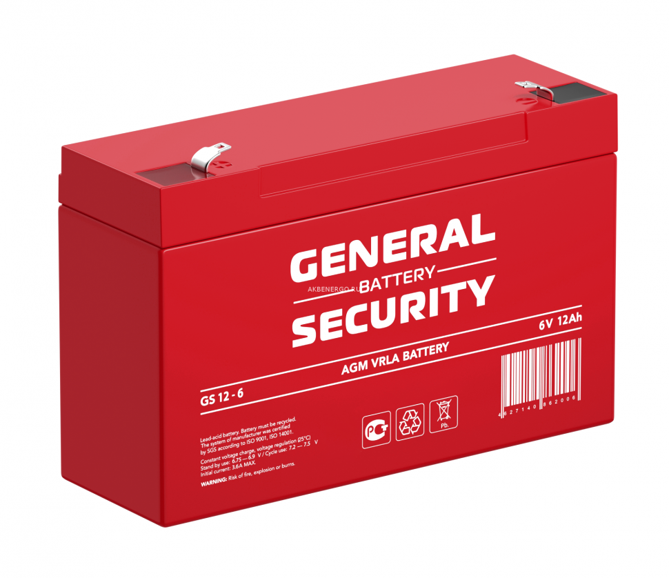 Аккумулятор General Security GS 12-6 для ИБП