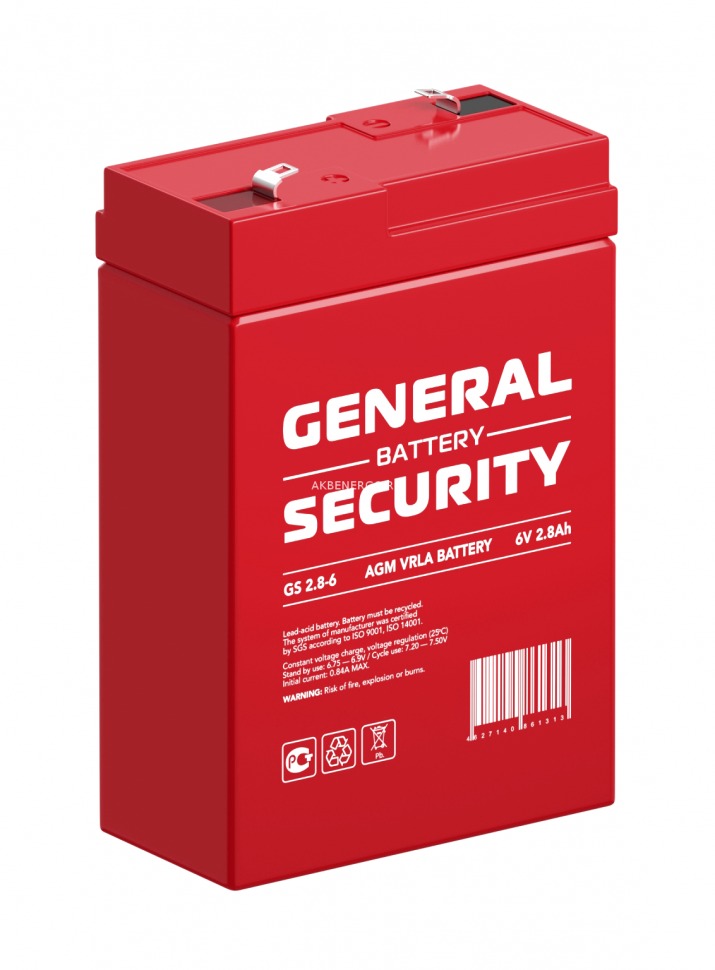 Аккумулятор General Security GS 2.8-6 для ИБП