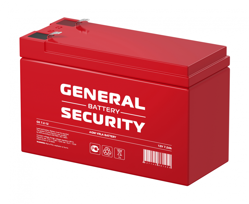 Аккумулятор General Security GS 7.2-12 F2 для ИБП