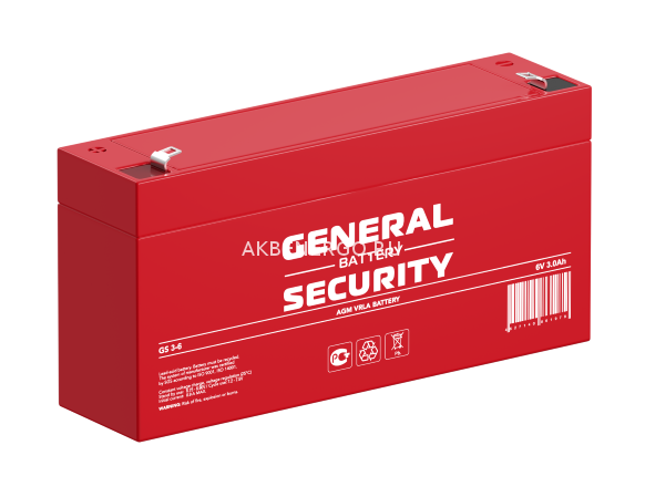 Аккумулятор General Security GS 3.2-6L для ИБП
