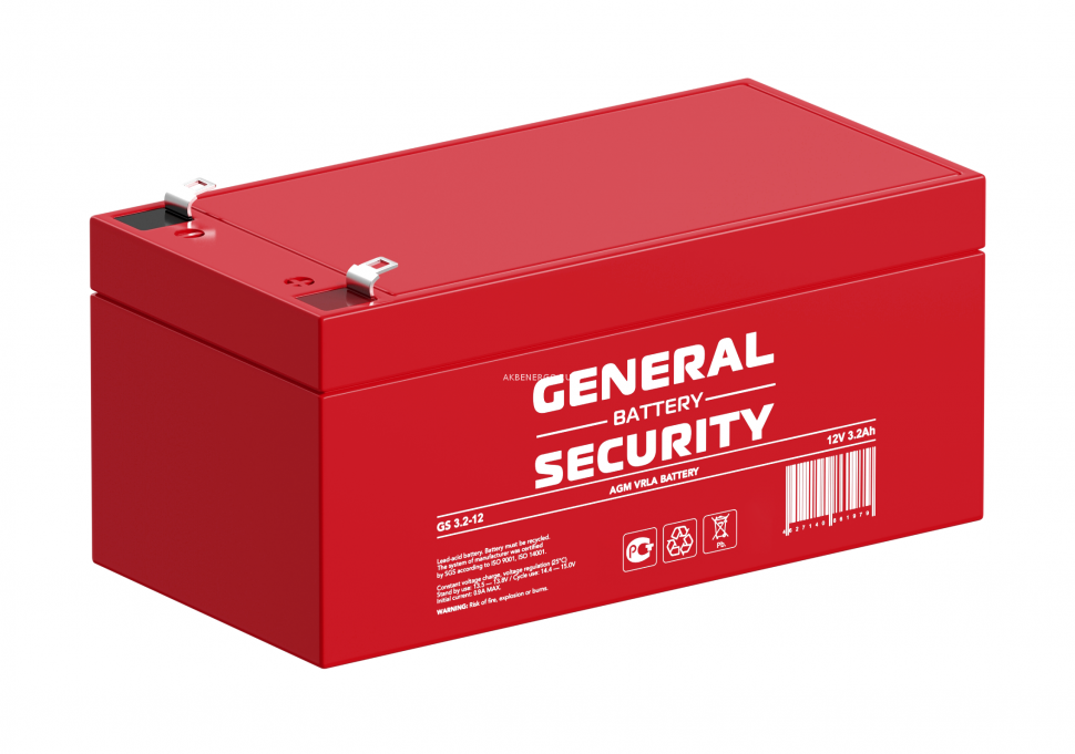 Аккумулятор General Security GS 3.2-12 для ИБП