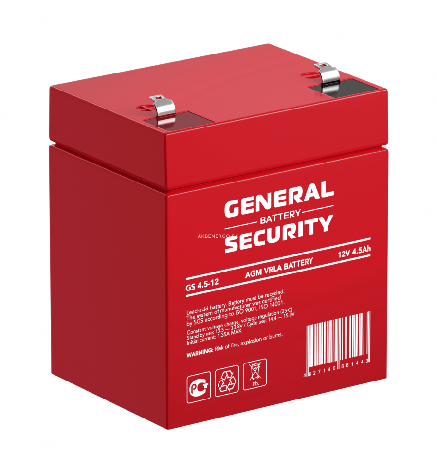 Аккумулятор General Security GS 4.5-12 для ИБП