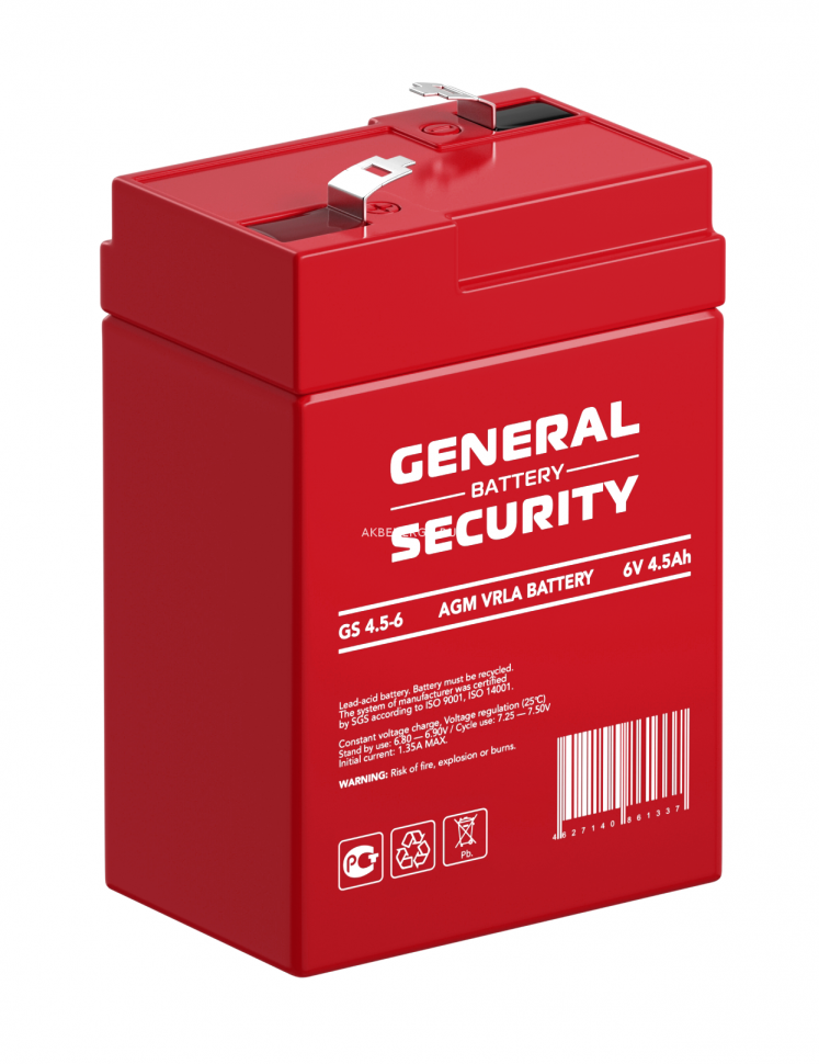 Аккумулятор General Security GS 4.5-6 для ИБП