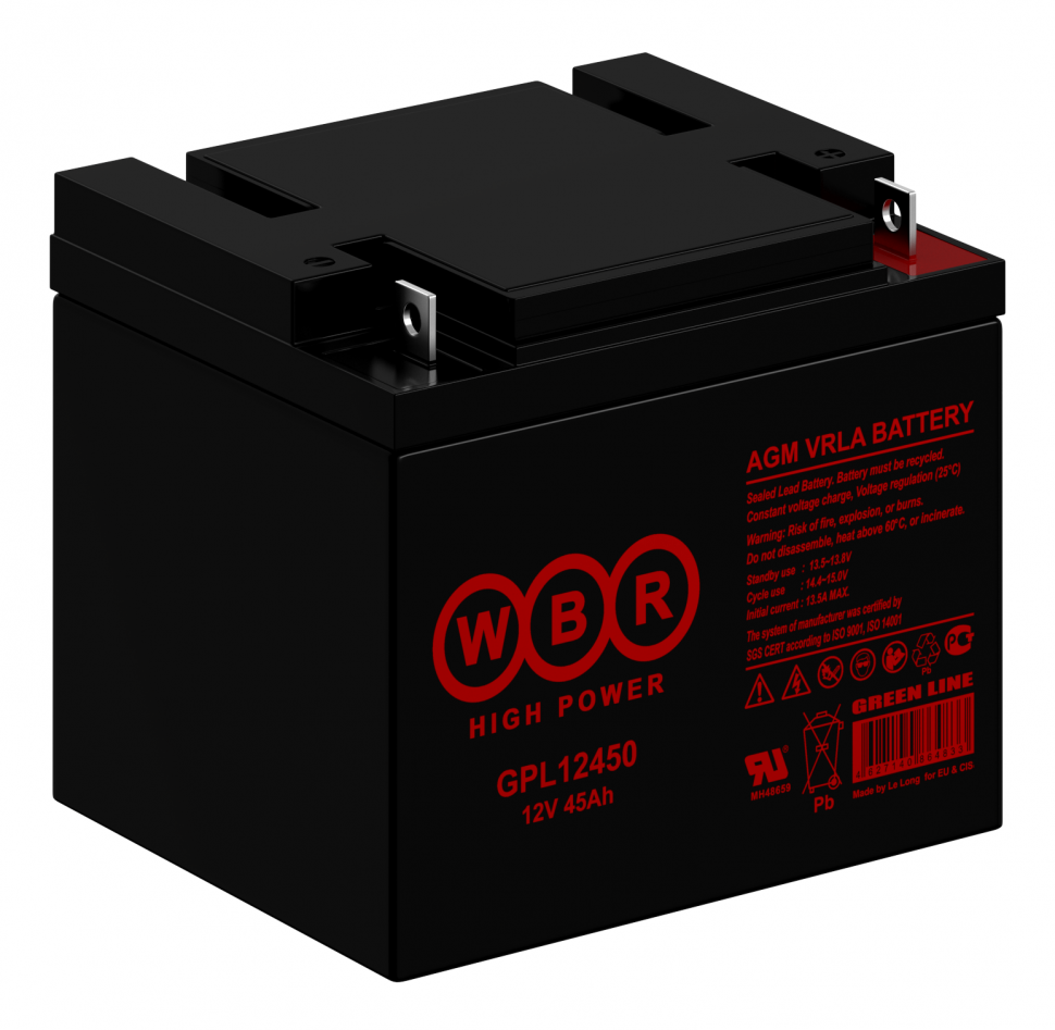 Аккумулятор WBR GPL12450 (12в 45ач)