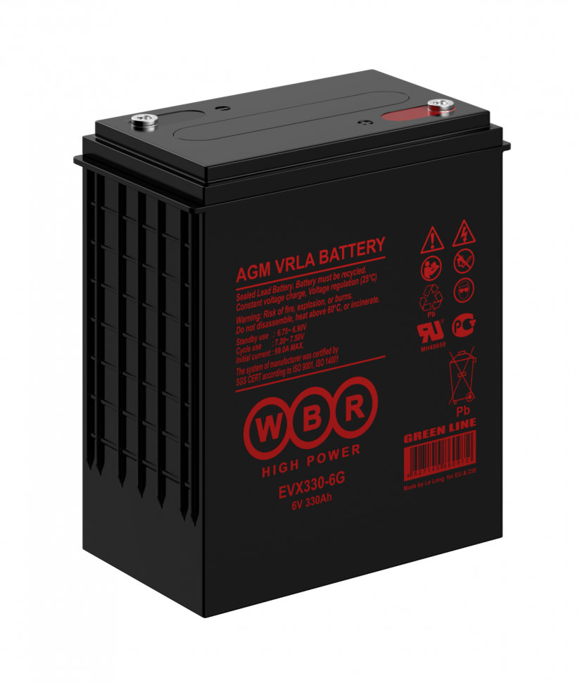 Аккумулятор тяговый WBR EVX330-6G (GEL)