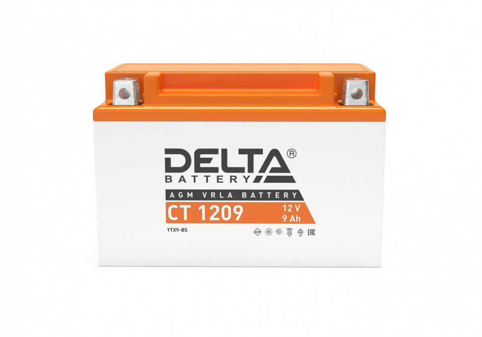Мото аккумулятор Delta CT1209 AGM (YTX9-BS, YTX9)