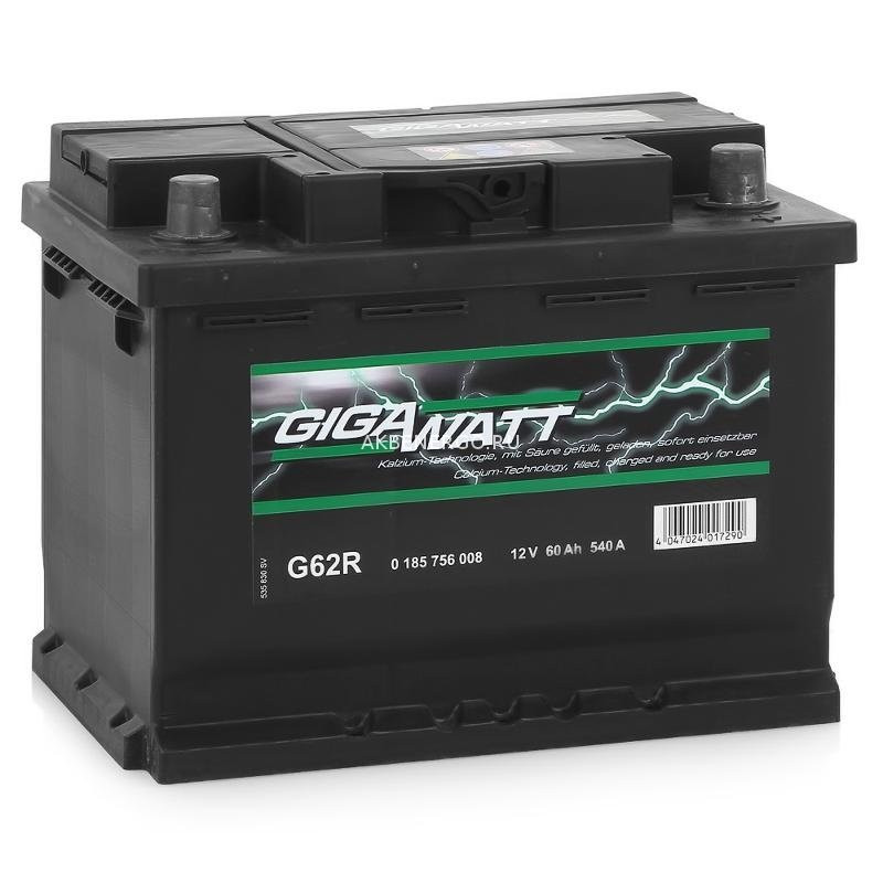 Автомобильный Аккумулятор GigaWatt 60 G62R