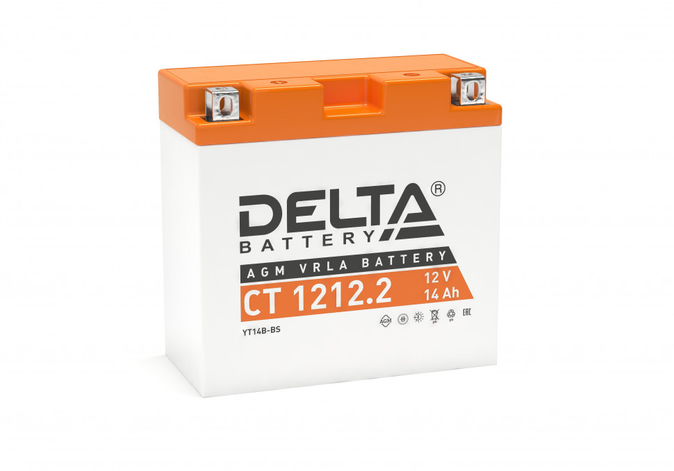 Мото аккумулятор Delta CT1212.2 AGM (YT14B-BS)