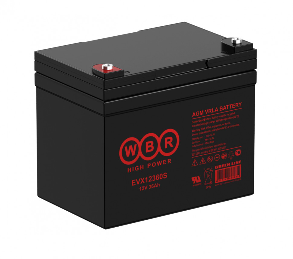 Аккумулятор WBR EVX12360S (для инвалидного кресла, коляски, гольфкара, газонокосилки)