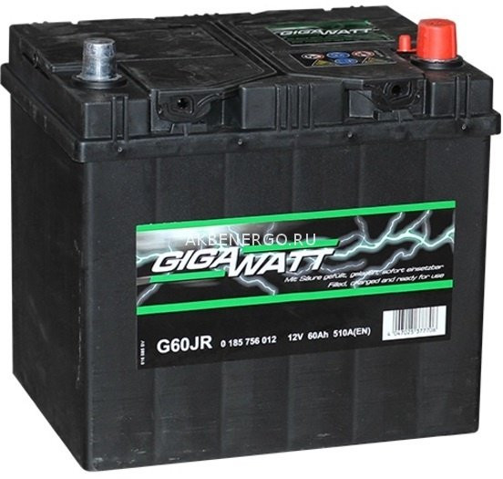 Автомобильный Аккумулятор GigaWatt G60JR