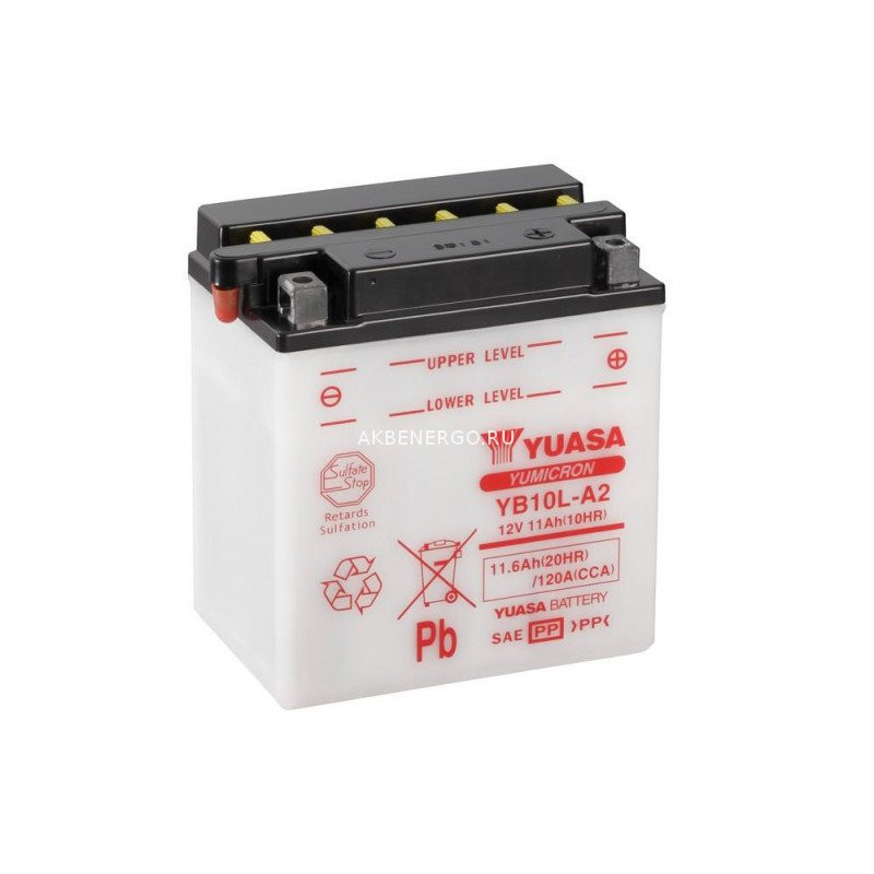 Аккумулятор YUASA YB10L-A2 с электролитом