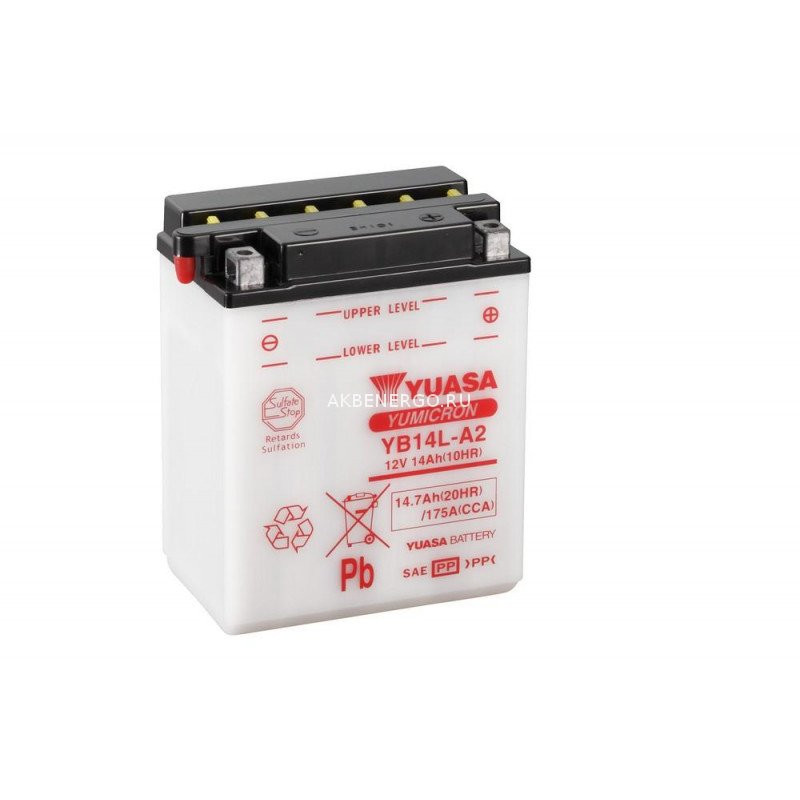 Аккумулятор YUASA YB14L-A2 с электролитом
