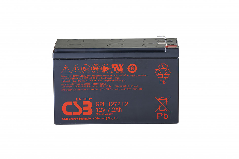 Аккумулятор CSB GPL 1272 F2 FR для ИБП