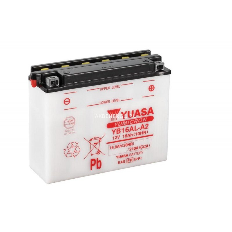 Аккумулятор YUASA YB16AL-A2 с электролитом