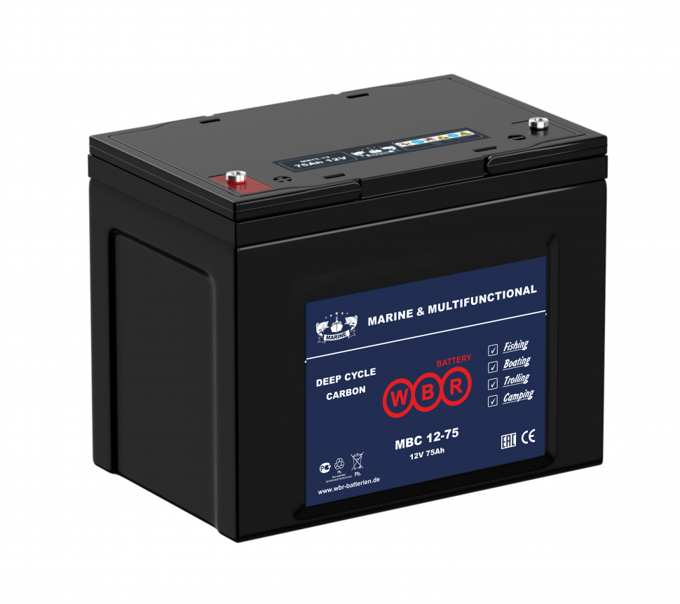 Аккумулятор WBR MARINE BATTERY MBC 12-75 (AGM+Carbon)