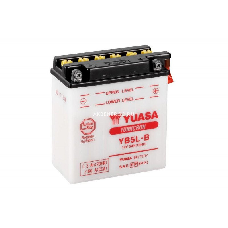 Аккумулятор YUASA YB5L-B с электролитом
