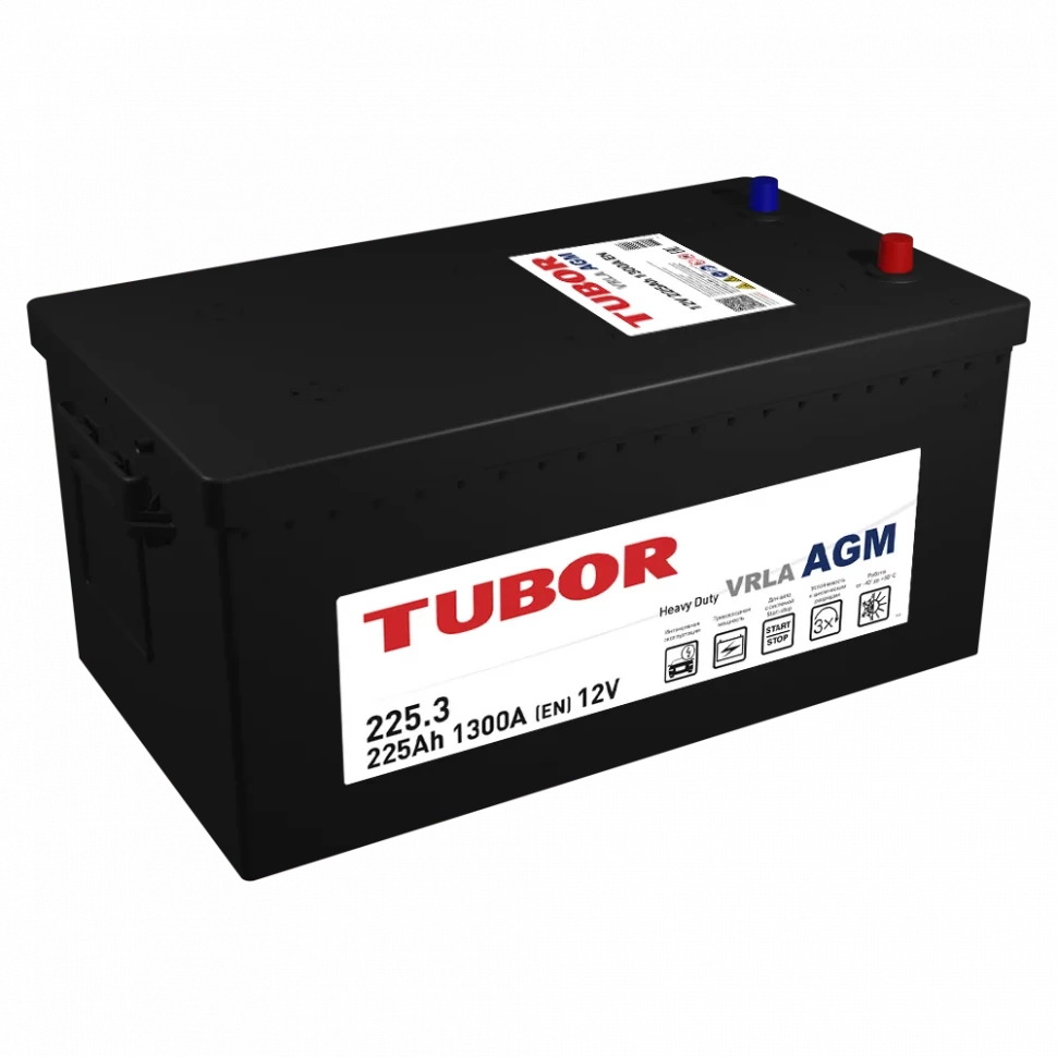 Аккумулятор TUBOR AGM 6СТ-225.3 VRLA (Сертификат РМРС)