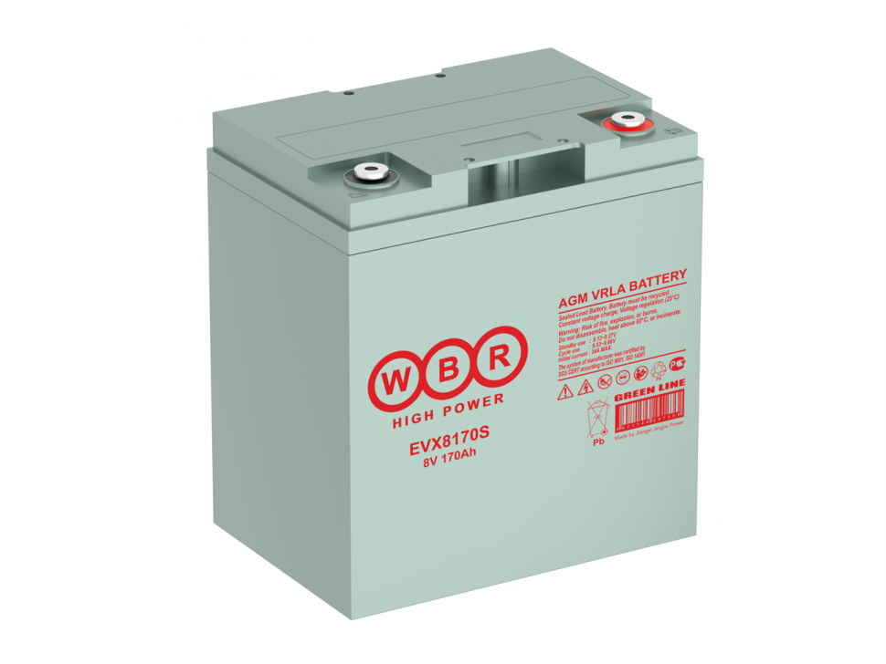 Аккумулятор тяговый WBR EVX8170S (8v 170ah)