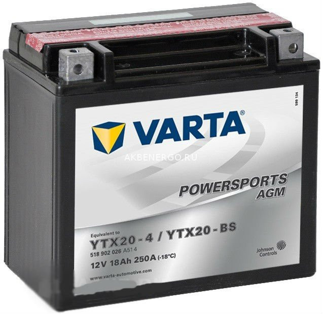 Аккумулятор мото Varta YTX20-BS