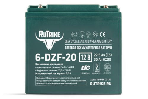 Тяговый аккумулятор Rutrike 6-DZF-20 (12V20A/H C3)