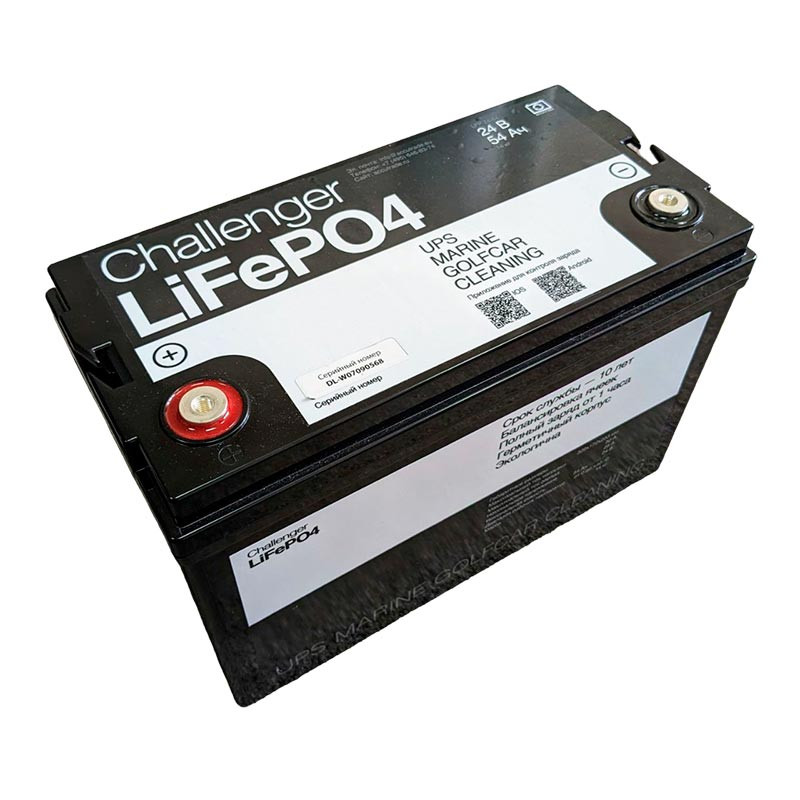 Аккумулятор тяговый Challenger LFP 24-54 (LiFePO4, BLUETOOTH) 24V 54Ah