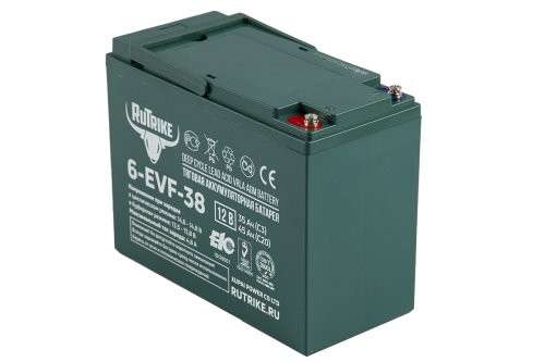 Тяговый аккумулятор Rutrike 6-EVF-38 (12V38A/H C3) Тяговый аккумулятор Rutrike 6-EVF-38 (12V38A/H C3)