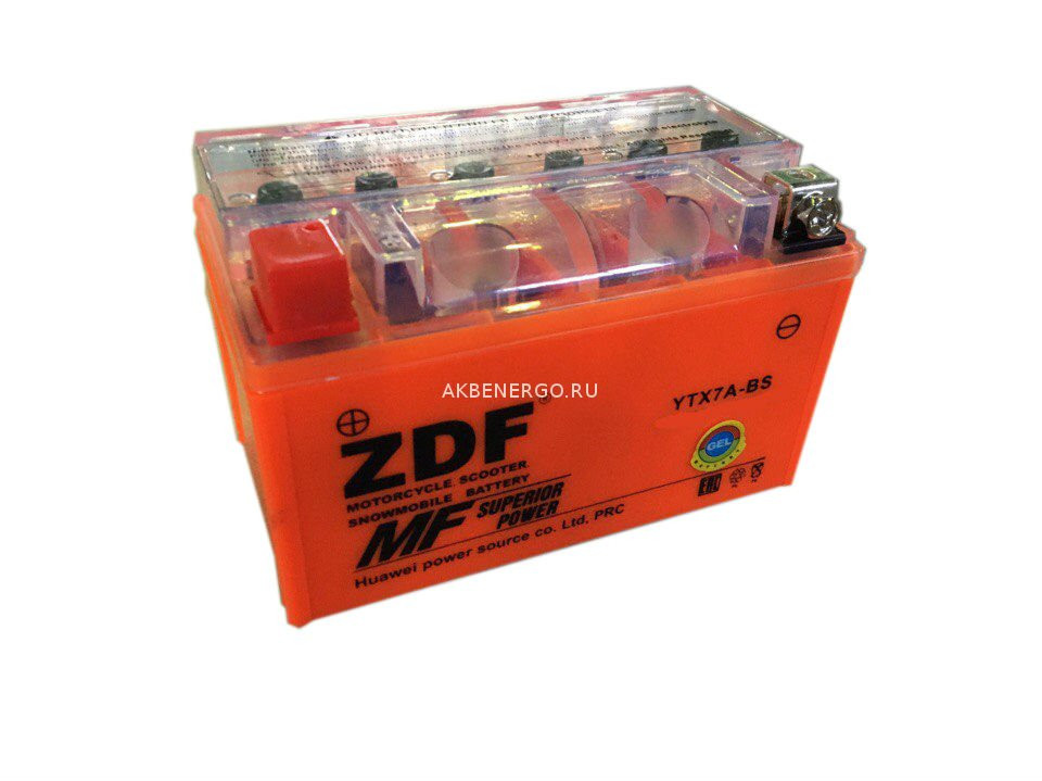 Аккумулятор мото ZDF 1207.1 GEL (YTX7A-BS)