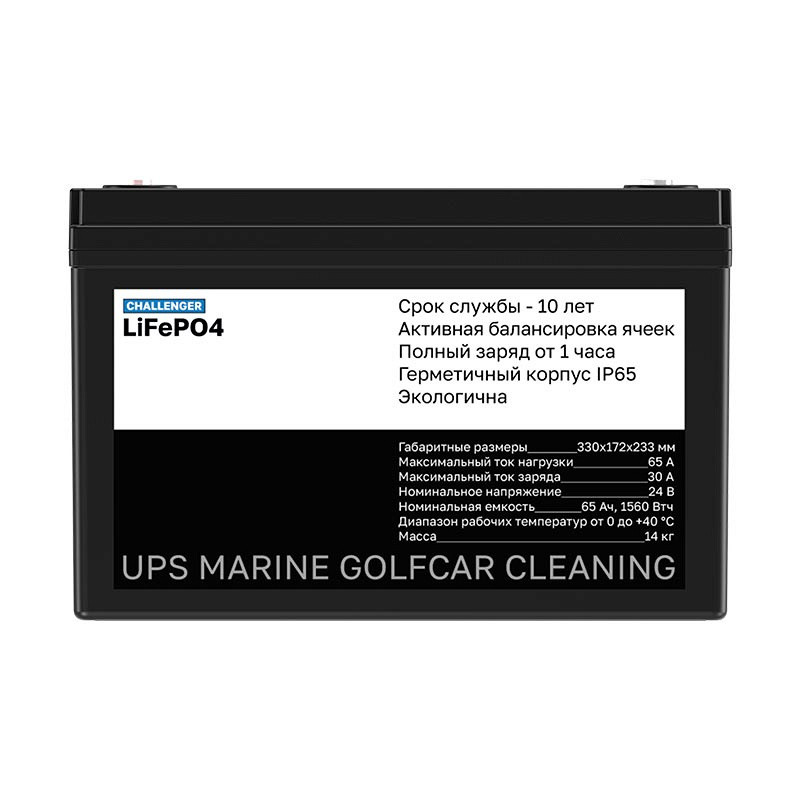 Аккумулятор тяговый Challenger LFP 24-65 (LiFePO4, BLUETOOTH) 24V 65Ah Аккумулятор тяговый Challenger LFP 24-65 (LiFePO4, BLUETOOTH) 24V 65Ah