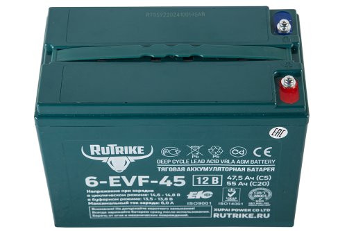 Тяговый аккумулятор Rutrike 6-EVF-45 (12V45A/H C5)