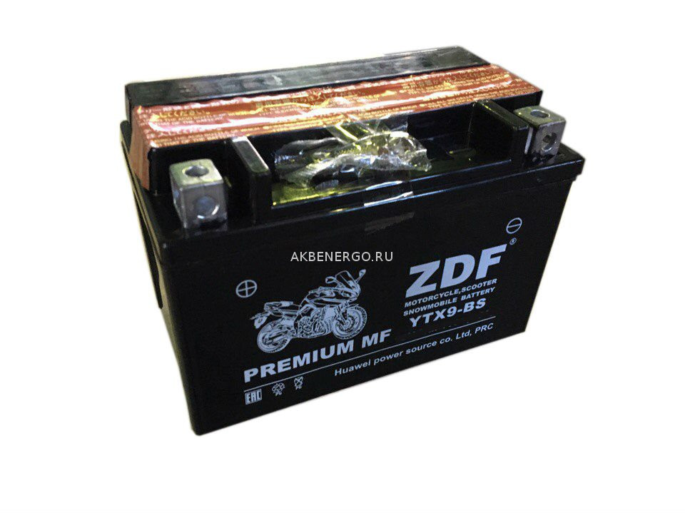 Аккумулятор мото ZDF 1209 (YTX9-BS)