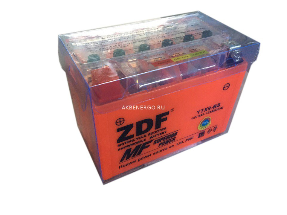 Аккумулятор мото ZDF 1209 GEL (YTX9-BS)